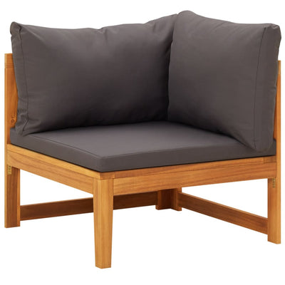 vidaXL 2 Piece Garden Lounge Set with Dark Grey Cushions Acacia Wood