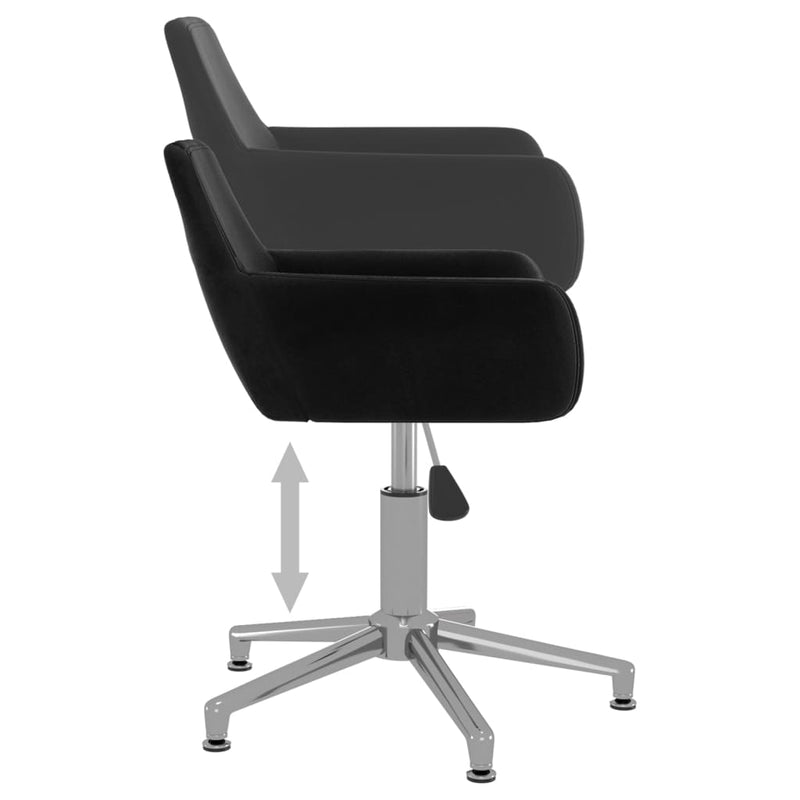 vidaXL Swivel Dining Chair Black Velvet