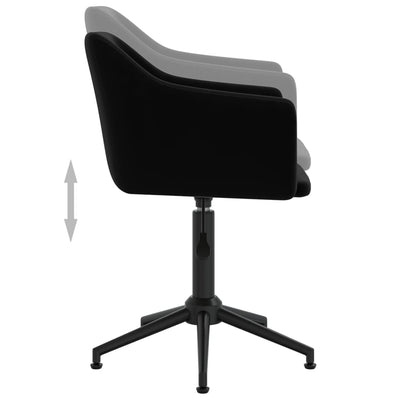 vidaXL Swivel Dining Chair Black Velvet