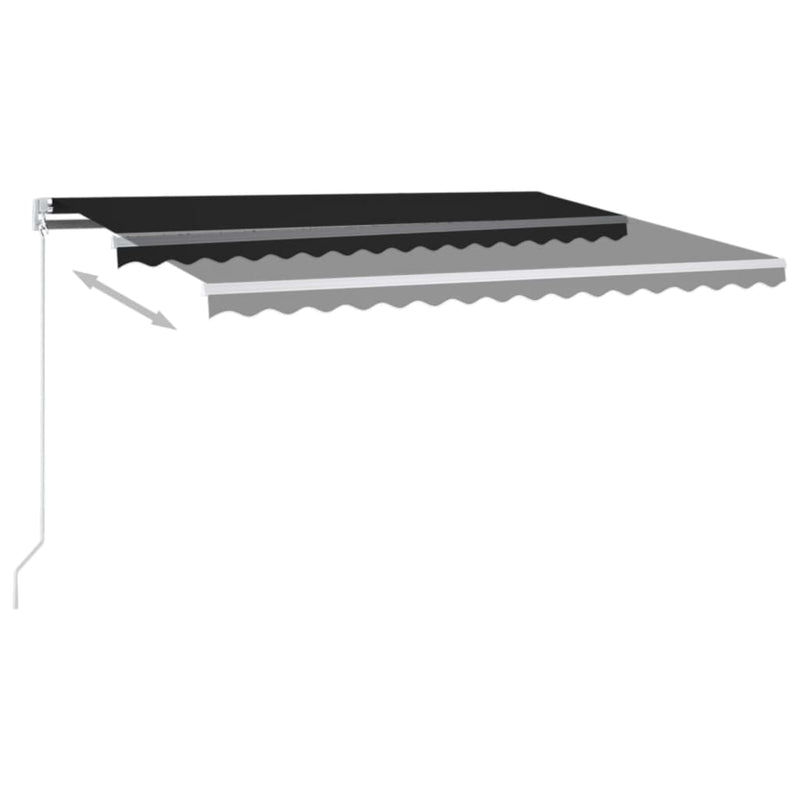 vidaXL Manual Retractable Awning 400x350 cm Anthracite