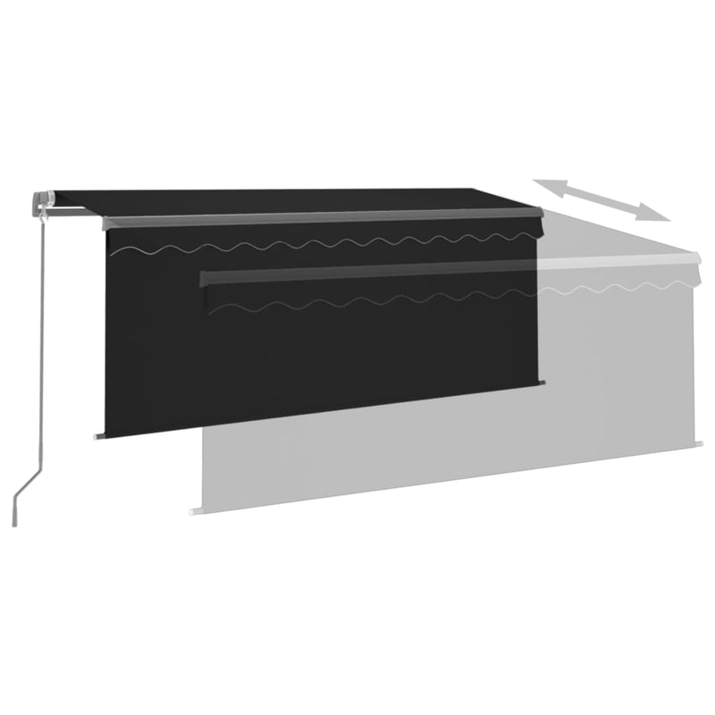 vidaXL Manual Retractable Awning with Blind 4x3m Anthracite