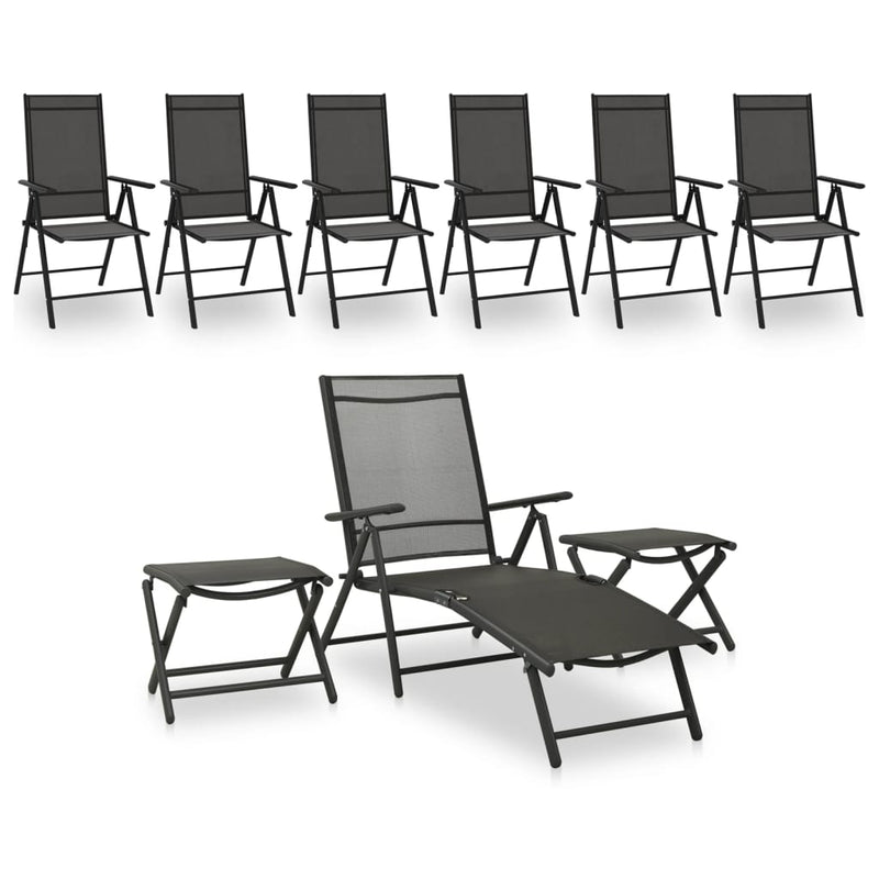 vidaXL 9 Piece Garden Lounge Set Black and Anthracite