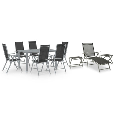 vidaXL 10 Piece Garden Dining Set Black and Anthracite