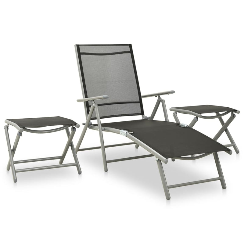 vidaXL 10 Piece Garden Dining Set Black and Anthracite