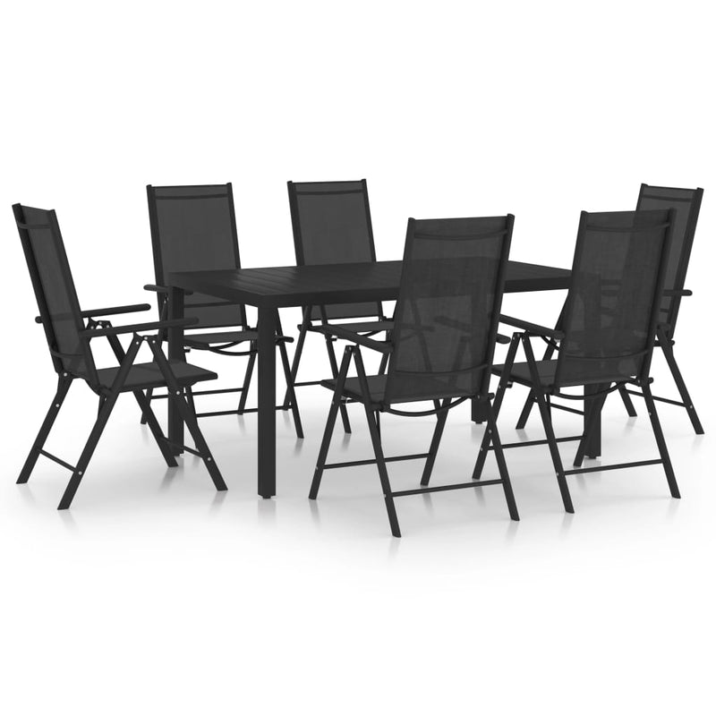 vidaXL 5 Piece Garden Dining Set Aluminium Black