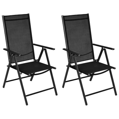 vidaXL 3 Piece Bistro Set Aluminium and Textilene Black