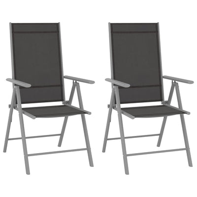vidaXL 3 Piece Bistro Set Aluminium and Textilene Black