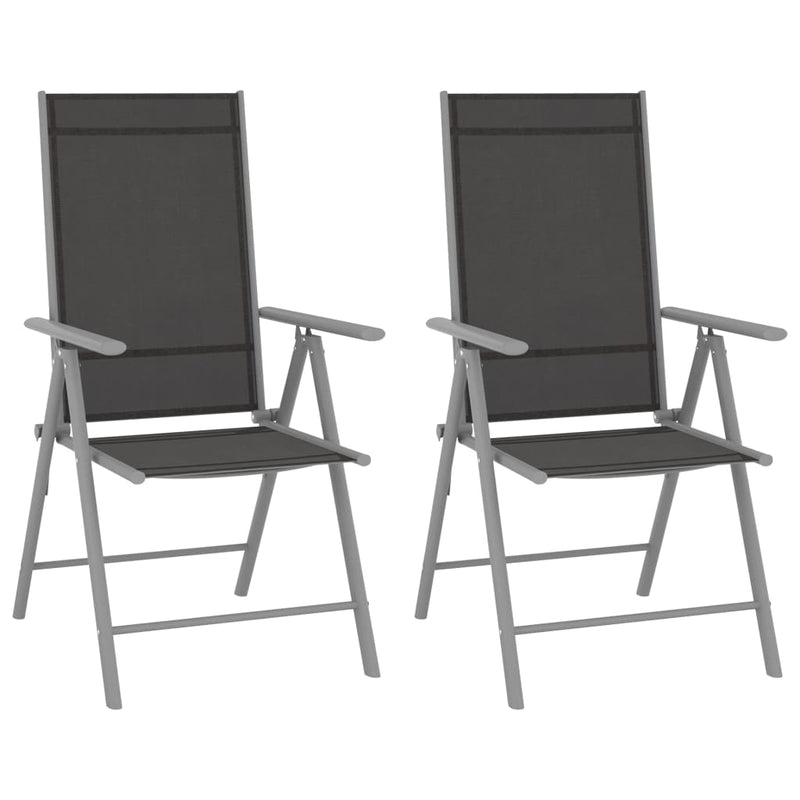 vidaXL 3 Piece Bistro Set Aluminium and Textilene Black