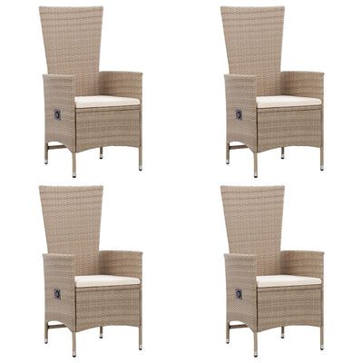 vidaXL 7 Piece Garden Dining Set Poly Rattan Beige
