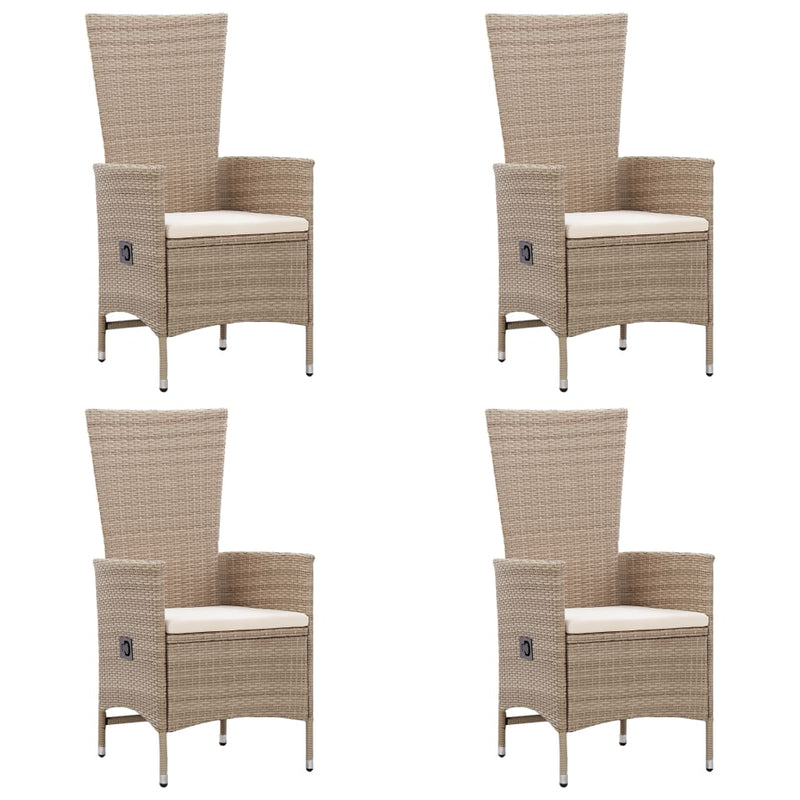 vidaXL 7 Piece Garden Dining Set Poly Rattan Beige