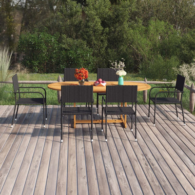 vidaXL 7 Piece Garden Dining Set Poly Rattan Anthracite