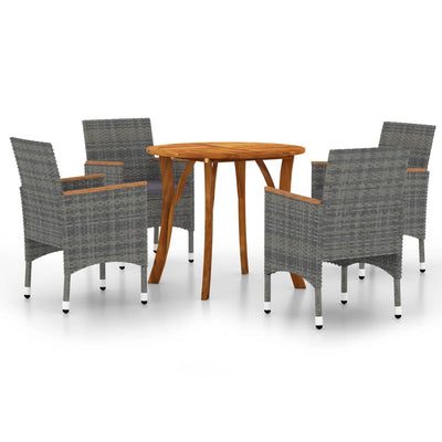 vidaXL 3 Piece Garden Dining Set Black