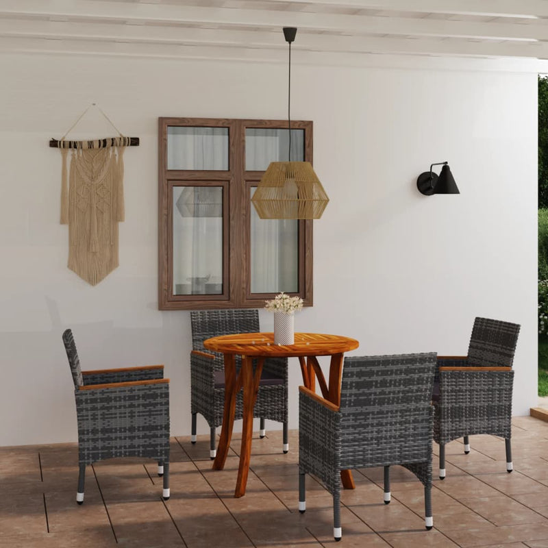 vidaXL 3 Piece Garden Dining Set Black