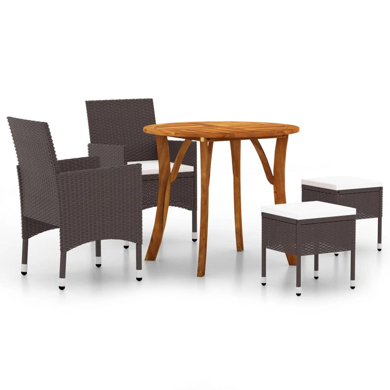 vidaXL 5 Piece Garden Dining Set Black