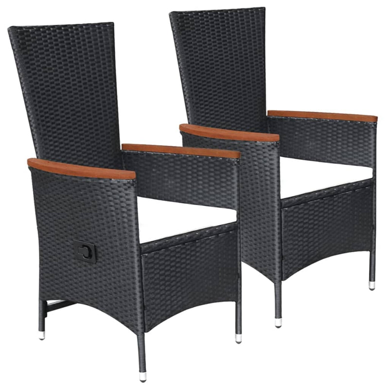 vidaXL 3 Piece Garden Dining Set Black