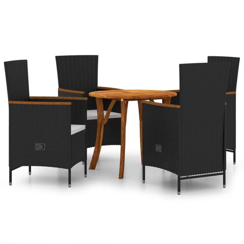 vidaXL 3 Piece Garden Dining Set Black