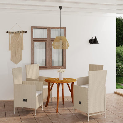 vidaXL 5 Piece Garden Dining Set Beige