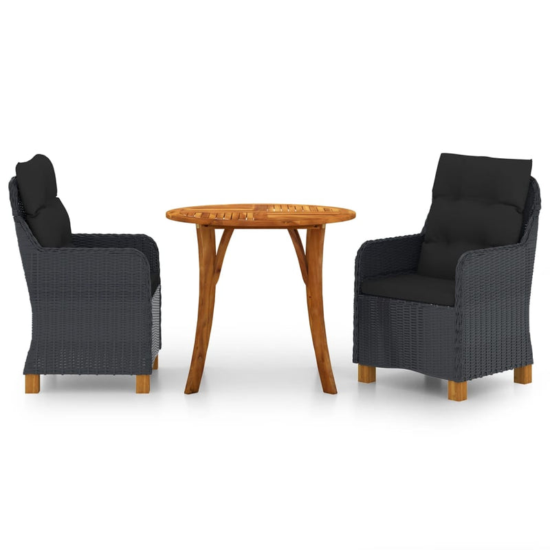 vidaXL 3 Piece Garden Dining Set Light Grey