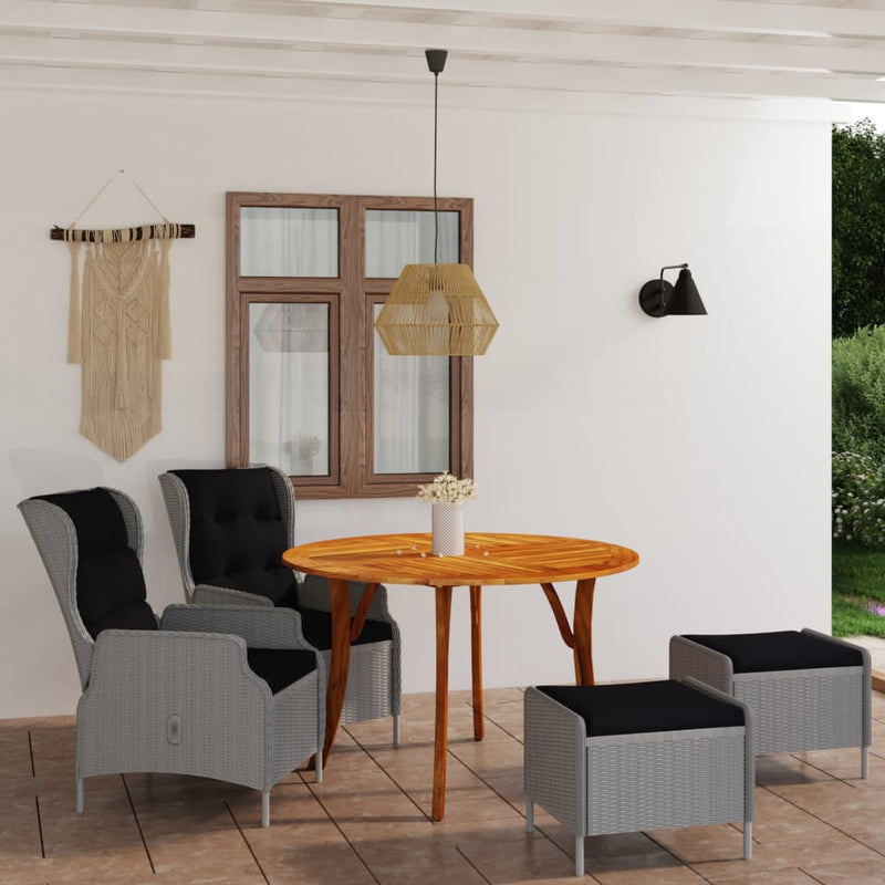 vidaXL 5 Piece Garden Dining Set Brown