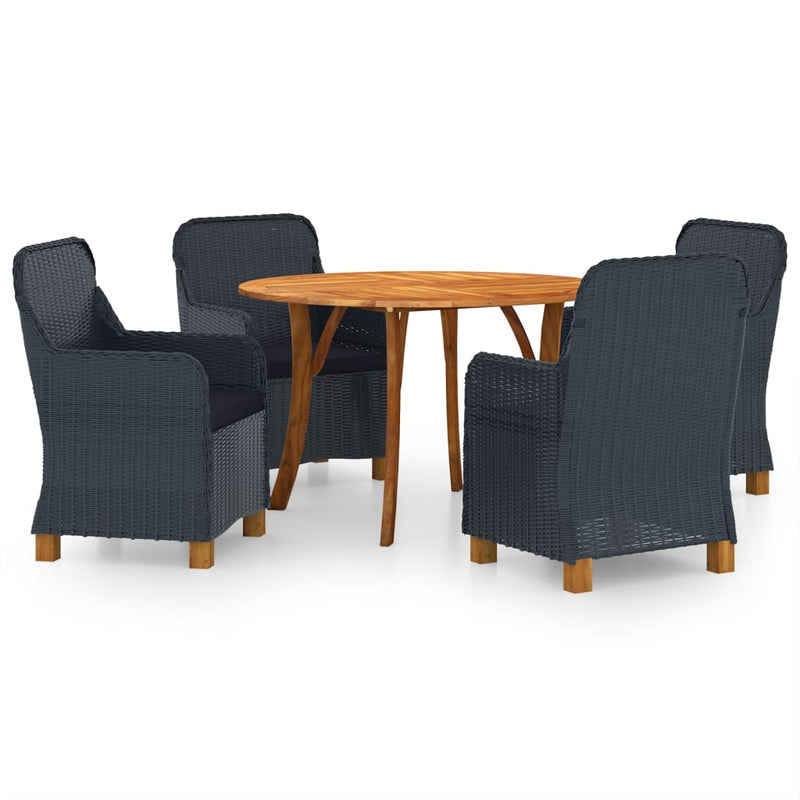 vidaXL 5 Piece Garden Dining Set Light Grey