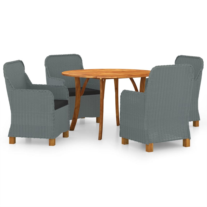 vidaXL 5 Piece Garden Dining Set Light Grey