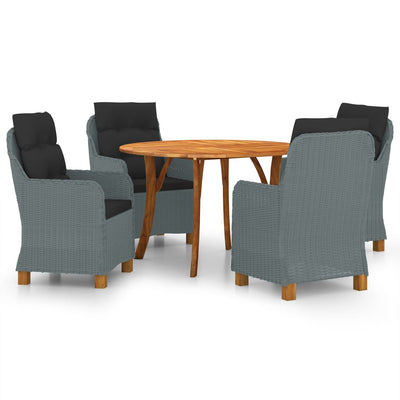 vidaXL 5 Piece Garden Dining Set Light Grey