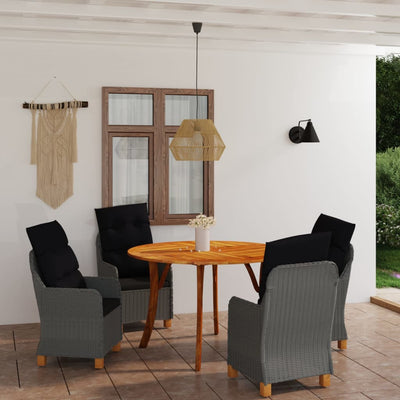vidaXL 5 Piece Garden Dining Set Light Grey
