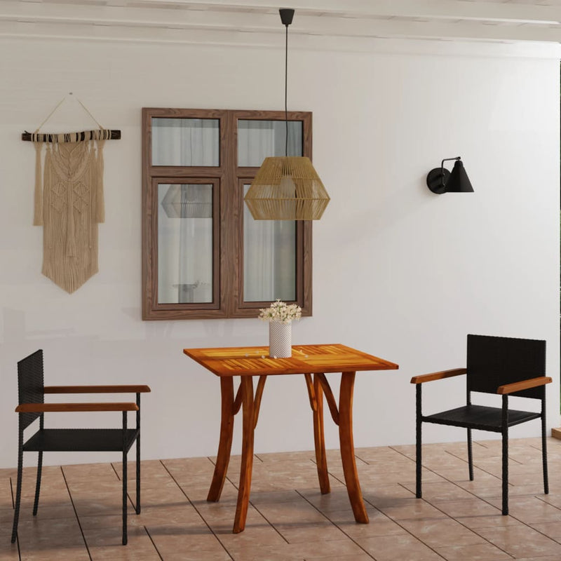 vidaXL 3 Piece Garden Dining Set Black