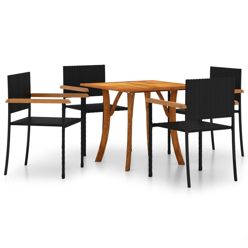 vidaXL 3 Piece Garden Dining Set Black