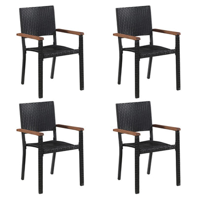 vidaXL 3 Piece Garden Dining Set Black