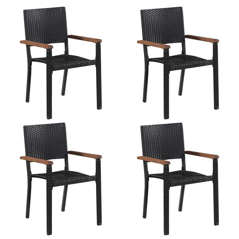 vidaXL 3 Piece Garden Dining Set Black