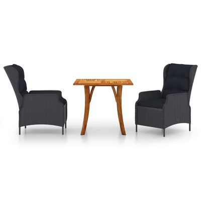 vidaXL 3 Piece Garden Dining Set Brown