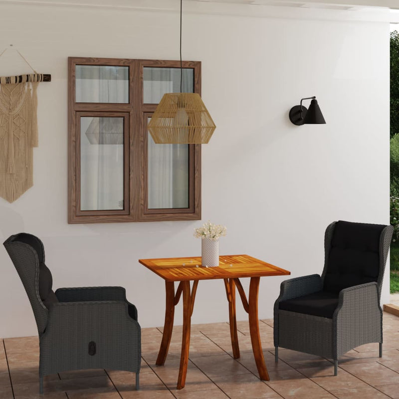 vidaXL 3 Piece Garden Dining Set Brown