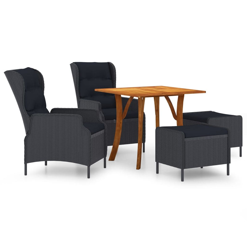 vidaXL 5 Piece Garden Dining Set Brown