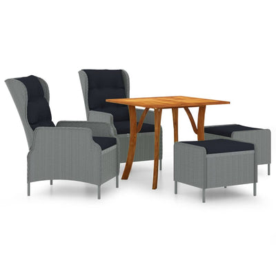 vidaXL 5 Piece Garden Dining Set Brown