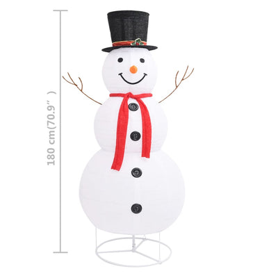 vidaXL Decorative Christmas Snowman Figure LED Luxury Fabric 180cm