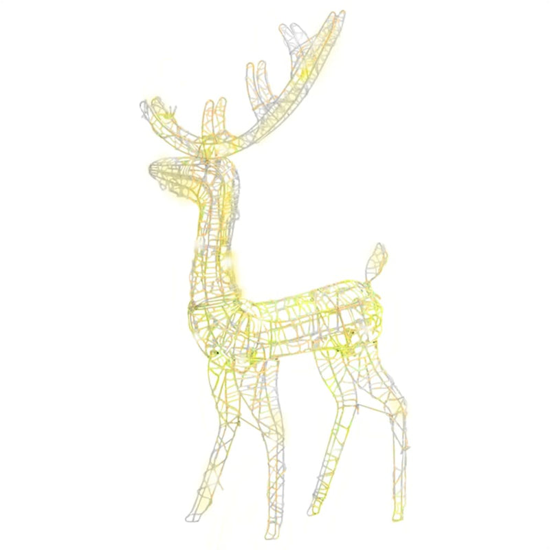vidaXL Acrylic Reindeer Christmas Decoration 140 LEDs 120 cm Warm White