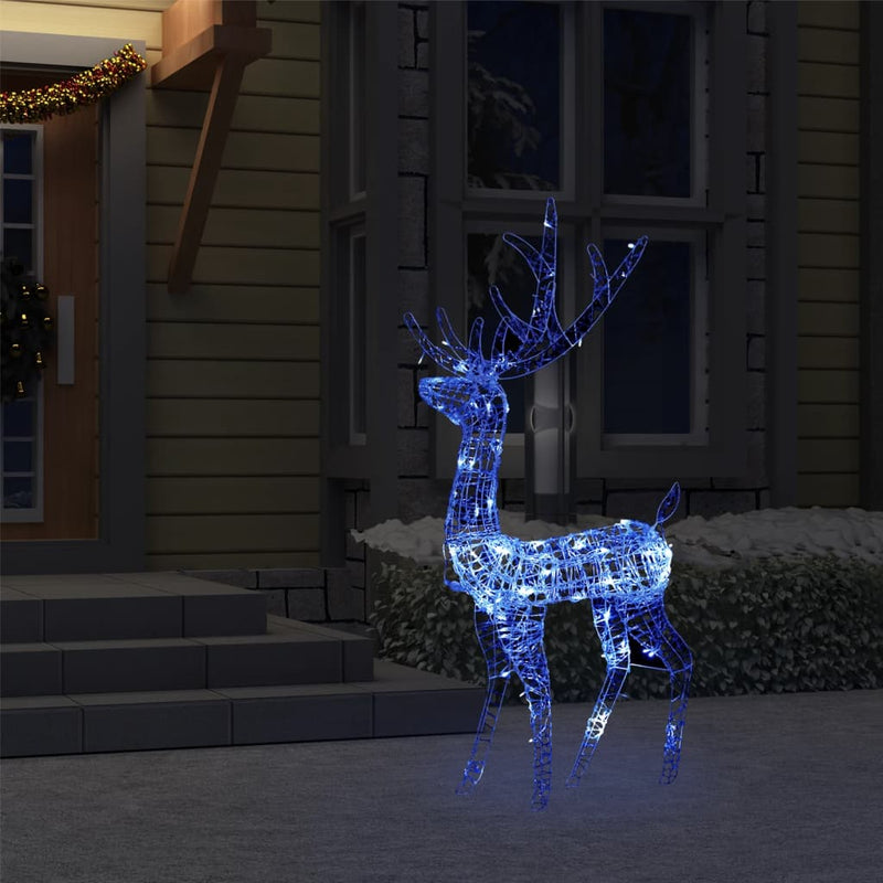 vidaXL Acrylic Reindeer Christmas Decoration 140 LEDs 120 cm Blue