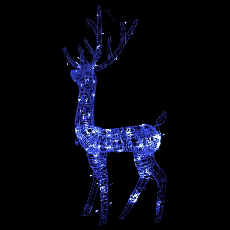 vidaXL Acrylic Reindeer Christmas Decoration 140 LEDs 120 cm Blue