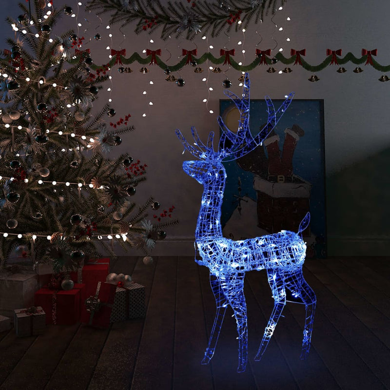 vidaXL Acrylic Reindeer Christmas Decoration 140 LEDs 120 cm Blue