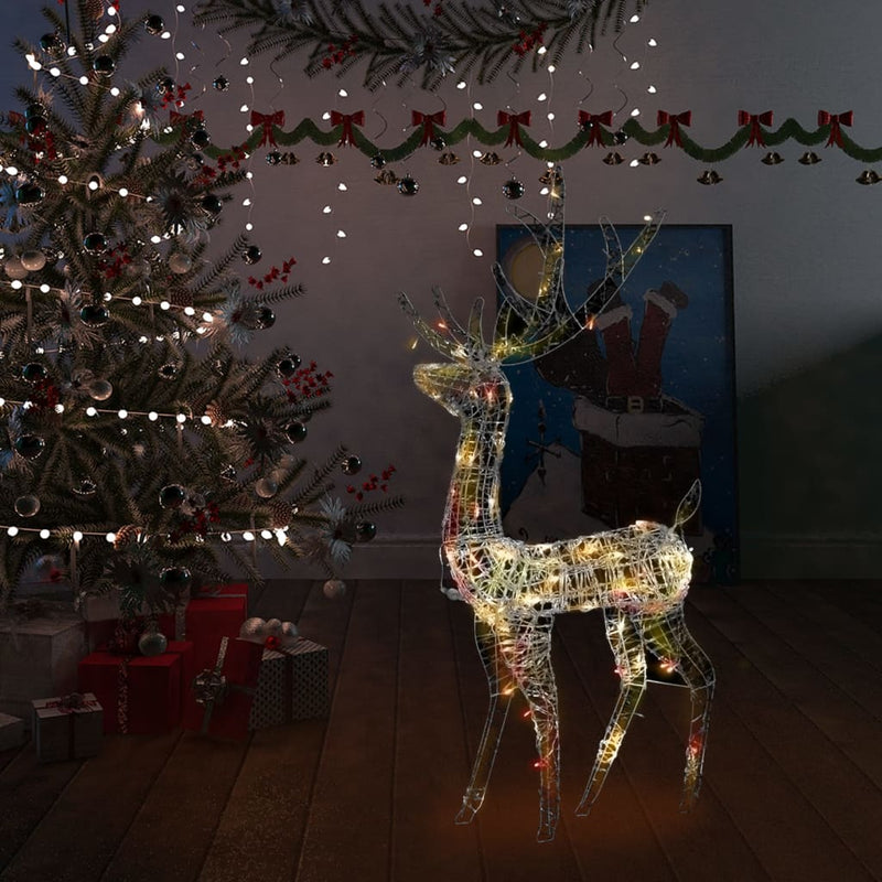 vidaXL Acrylic Reindeer Christmas Decoration 140 LEDs 120 cm Colourful