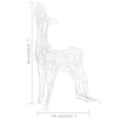 vidaXL Acrylic Reindeer Family Christmas Decoration 160 LED Warm White