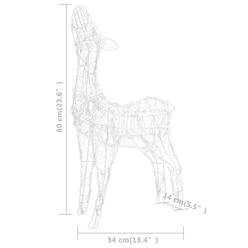 vidaXL Acrylic Reindeer Family Christmas Decoration 160 LED Warm White