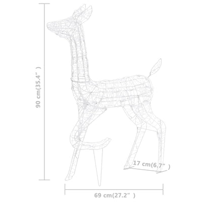vidaXL Acrylic Reindeer Family Christmas Decoration 160 LED Warm White