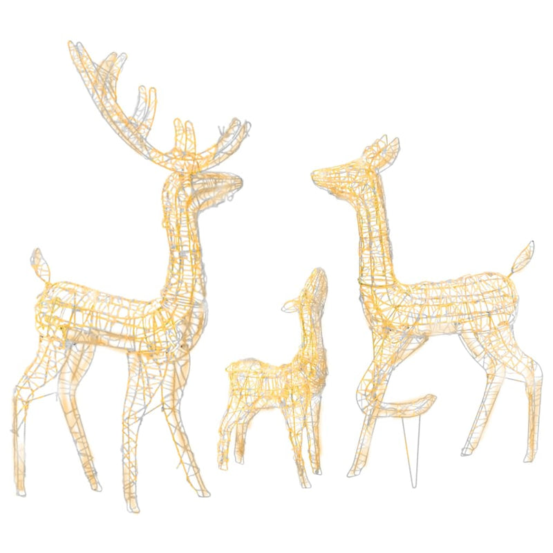 vidaXL Acrylic Reindeer Family Christmas Decoration 300 LED Warm White