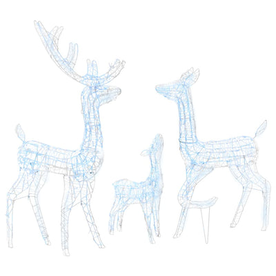 vidaXL Acrylic Reindeer Family Christmas Decoration 300 LED Cold White