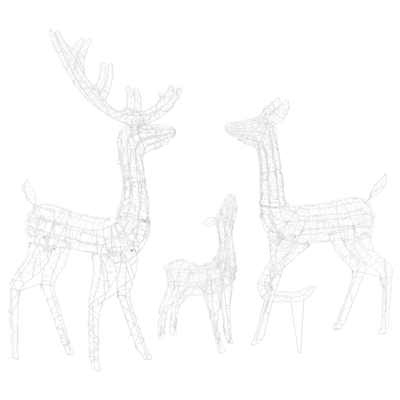 vidaXL Acrylic Reindeer Family Christmas Decoration 300 LED Cold White