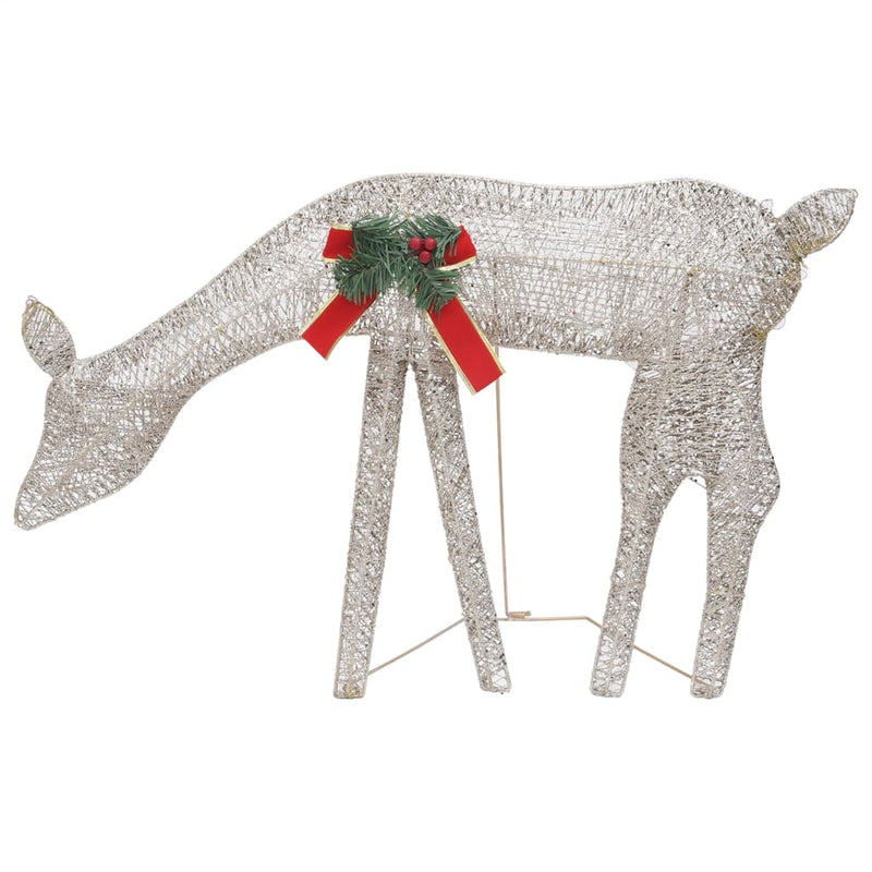 vidaXL Christmas Reindeer Family 270x7x90 cm White Cold White Mesh