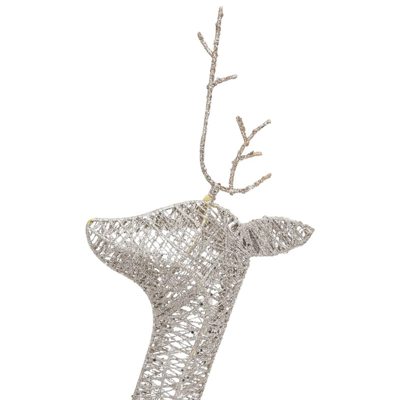 vidaXL Christmas Reindeer Family 270x7x90 cm White Cold White Mesh