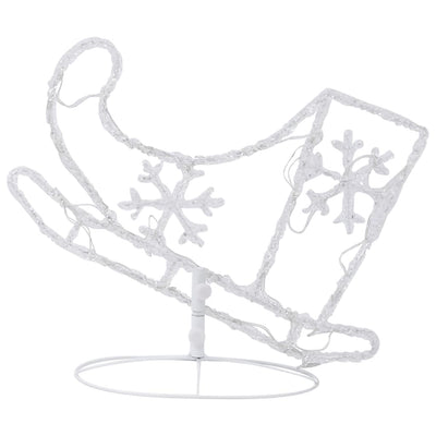 vidaXL Acrylic Christmas Flying Reindeer&Sleigh 260x21x87cm Cold White